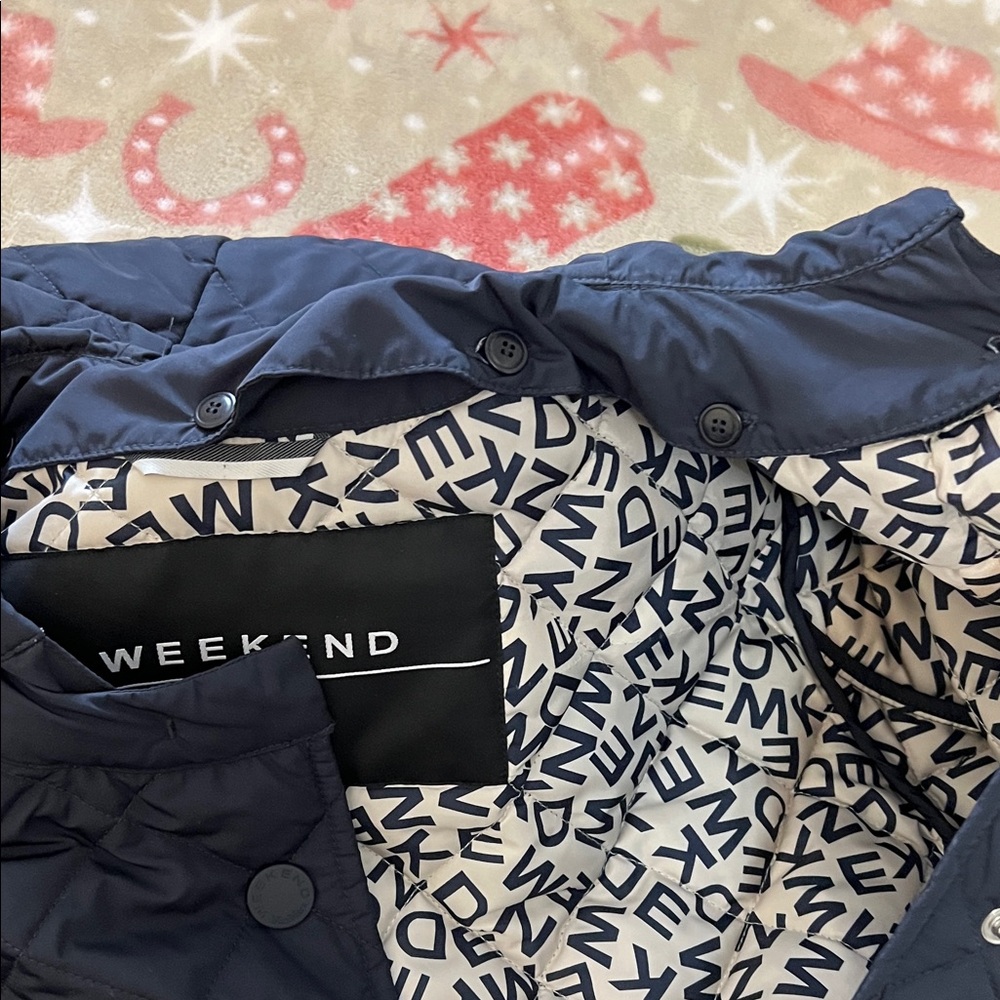 MaxMara Navy Quilted Jacket with Butterfly Emblem - Picture 9 of 10